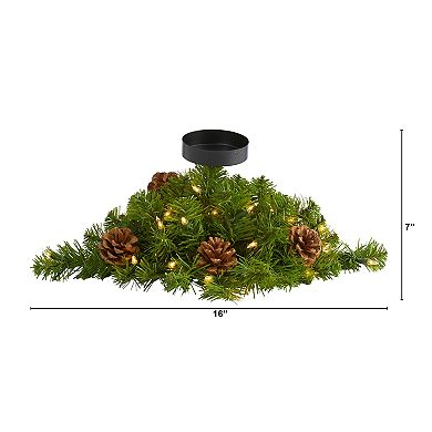 nearly natural 16-in. Artificial Pine Pre-Lit Candelabrum