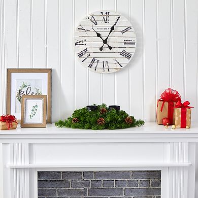 nearly natural 24-in. Artificial Pre-Lit Double Candelabrum with Pine Cones