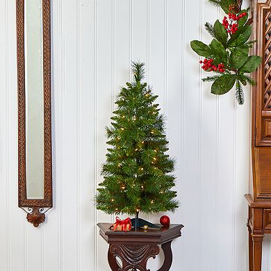 nearly natural 3-ft. New Haven Pine Pre-Lit Artificial Christmas Tree