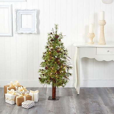 nearly natural 4-ft. Wyoming Alpine Pre-Lit Artificial Christmas Tree
