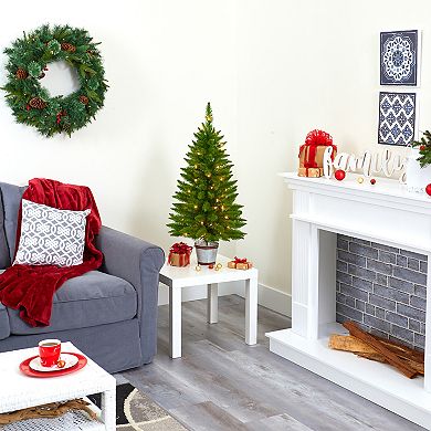 nearly natural 3-ft. Providence Pine Pre-Lit Artificial Christmas Tree