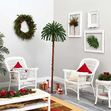 nearly natural 6-ft. Christmas Palm Pre-Lit Artificial Tree
