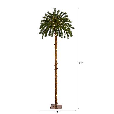 nearly natural 6-ft. Christmas Palm Pre-Lit Artificial Tree
