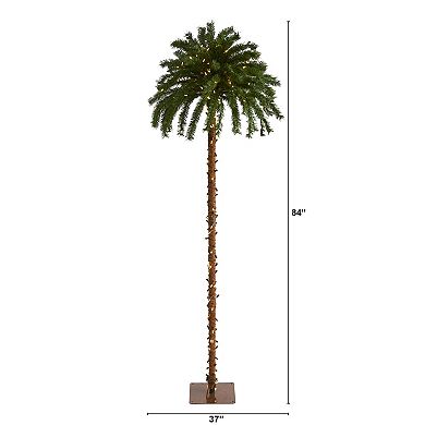 nearly natural 7-ft. Christmas Palm Pre-Lit Artificial Tree