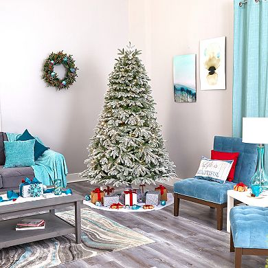 nearly natural 7-ft. Flocked Colorado Mountain Fir Artificial Christmas Tree