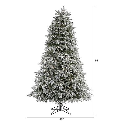 nearly natural 7-ft. Flocked Colorado Mountain Fir Artificial Christmas Tree