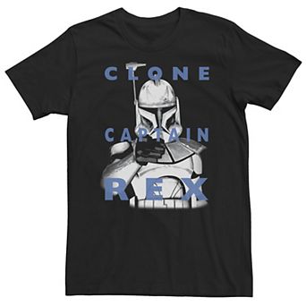 Big & Tall Star Wars: Clone Wars Clone Captain Rex Text Overlay Tee