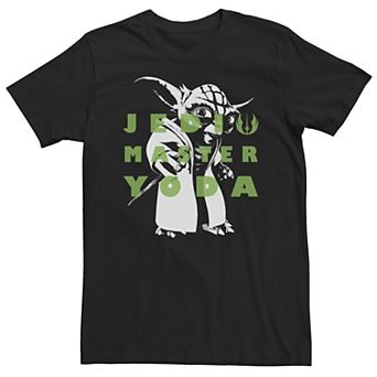 Big & Tall Star Wars: Clone Wars Yoda Jedi Master Text Overlay Tee