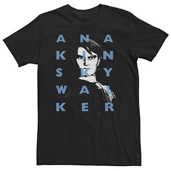 Big & Tall Star Wars: Clone Wars Anakin Skywalker Text Overlay Tee