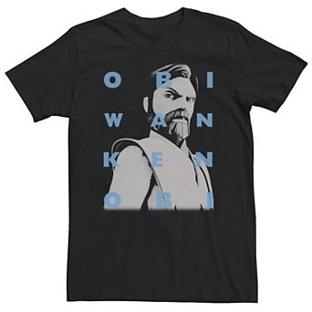 Big & Tall Star Wars: Clone Wars Obi-Wan Kenobi Text Overlay Tee