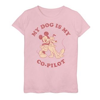 Disney's Mickey And Friends Girls 7-16 My Dog Is My Co-Pilot Tee