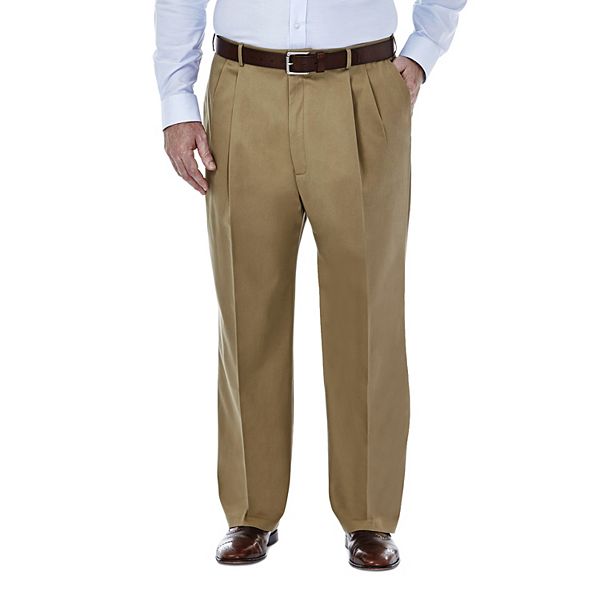 Big & Tall Haggar® Premium Stretch No-Iron Khaki Pleated Pants