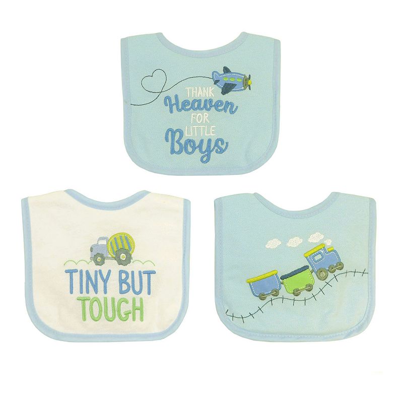 Baby Treasures 3 Pack Thank Heaven for Little Boys Bibs, Multicolor
