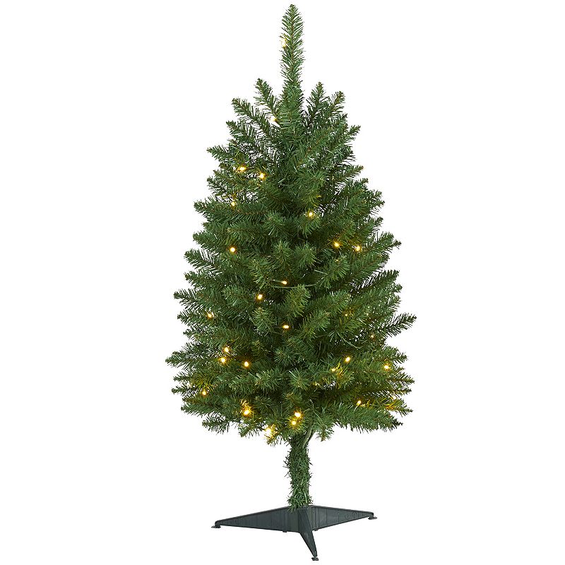 Nearly Natural Slim Mountain Pine Artificial Christmas Tree with 50 Clear Led Lights