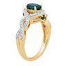 Made For You 14k Gold Over Silver Oval Lab-Created Emerald & 1/3 Carat T.W. Lab-Grown Diamond Twist Ring