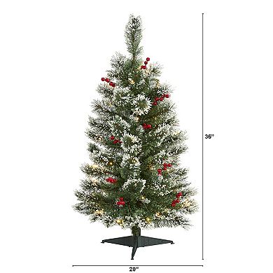 nearly natural 3-ft. Frosted Swiss Pine Artificial Christmas Tree