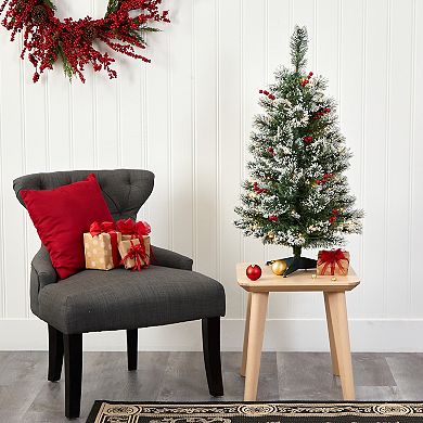 nearly natural 3-ft. Frosted Swiss Pine Artificial Christmas Tree