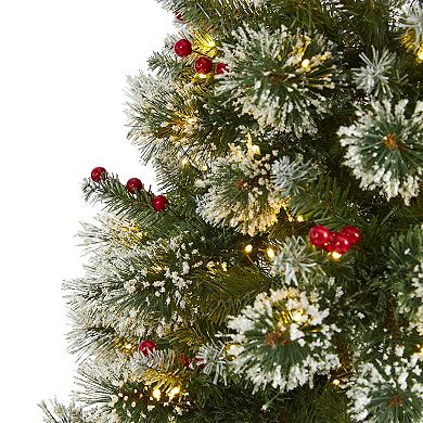 nearly natural 7-ft. Frosted Swiss Pine Artificial Christmas Tree