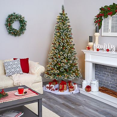 nearly natural 7-ft. Frosted Swiss Pine Artificial Christmas Tree