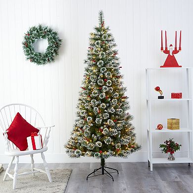 nearly natural 7-ft. Frosted Swiss Pine Artificial Christmas Tree