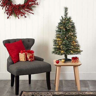 nearly natural 3-ft. Wisconsin Slim Snow Tip Pine Artificial Christmas Tree