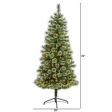 nearly natural 6-ft. Wisconsin Slim Snow Tip Pine Artificial Christmas Tree
