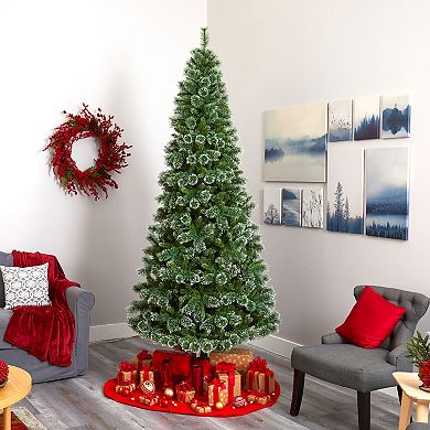 nearly natural 9-ft. Wisconsin Slim Snow Tip Pine Artificial Christmas Tree