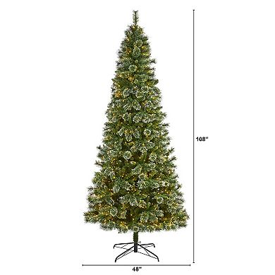 nearly natural 9-ft. Wisconsin Slim Snow Tip Pine Artificial Christmas Tree