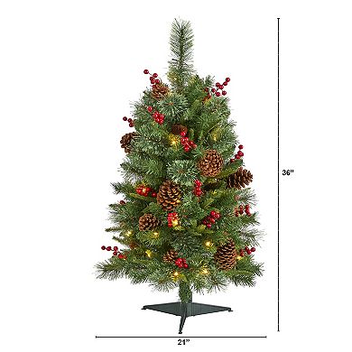 nearly natural 3-ft. Norway Mixed Pine Artificial Christmas Tree