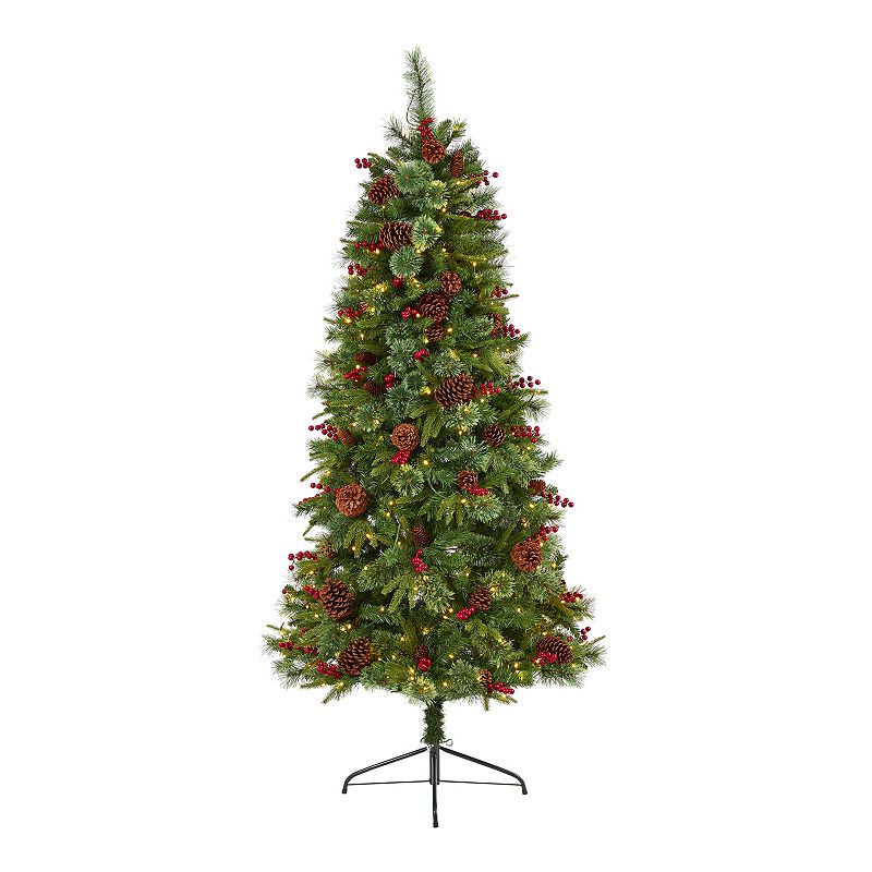 nearly natural 6.5-ft. Norway Mixed Pine Artificial Christmas Tree, Green