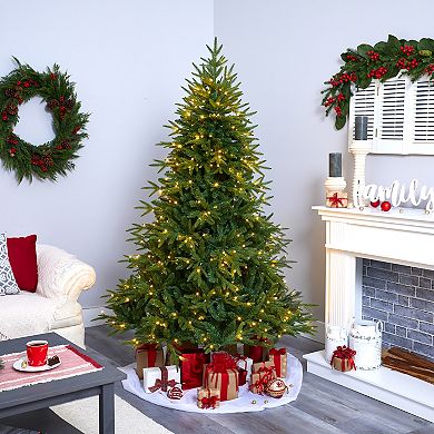 nearly natural 6.5-ft. Colorado Mountain Fir Natural Look Artificial Christmas Tree