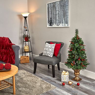 nearly natural 4-ft. Pine, Pinecone and Berries Artificial Christmas Tree