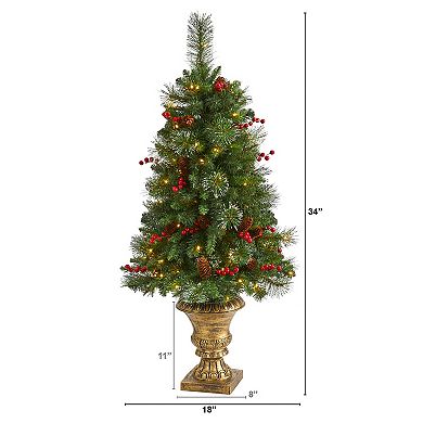 nearly natural 4-ft. Pine, Pinecone and Berries Artificial Christmas Tree