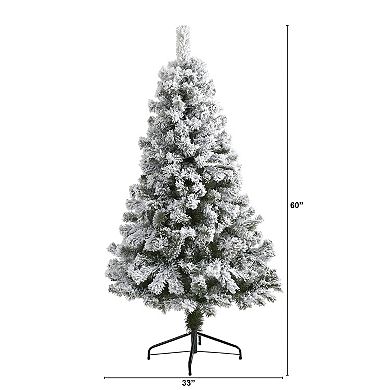 nearly natural 5-ft. Flocked West Virginia Fir Artificial Christmas Tree