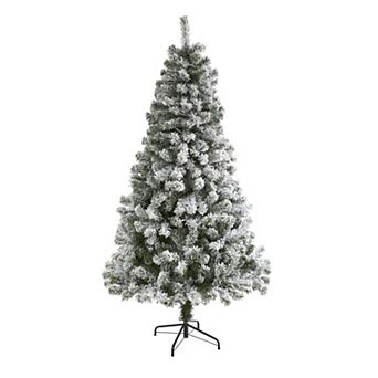 nearly natural 6-ft. Flocked West Virginia Fir Artificial Christmas Tree