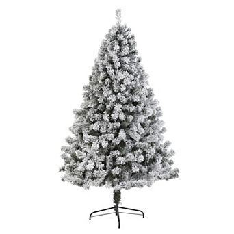 nearly natural 7-ft. Flocked West Virginia Fir Artificial Christmas Tree
