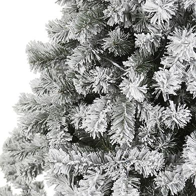 nearly natural 7-ft. Flocked West Virginia Fir Artificial Christmas Tree