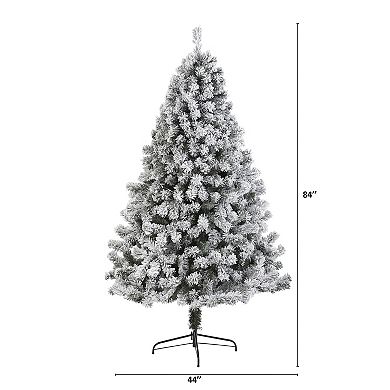 nearly natural 7-ft. Flocked West Virginia Fir Artificial Christmas Tree