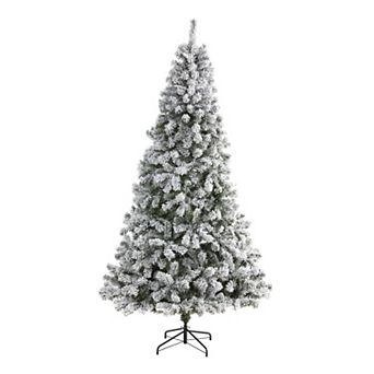 nearly natural 8-ft. Flocked West Virginia Fir Artificial Christmas Tree