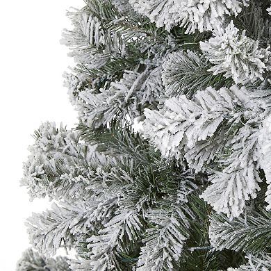 nearly natural 8-ft. Flocked West Virginia Fir Artificial Christmas Tree