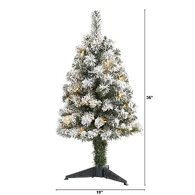 nearly natural 3-ft. Flocked West Virginia Fir Artificial Christmas Tree