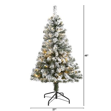 nearly natural 4-ft. Flocked West Virginia Fir Artificial Christmas Tree