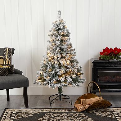 nearly natural 4-ft. Flocked West Virginia Fir Artificial Christmas Tree
