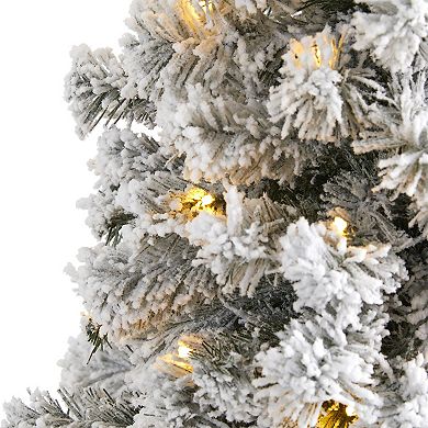 nearly natural 5-ft. Pre-Lit Flocked West Virginia Fir Artificial Christmas Tree