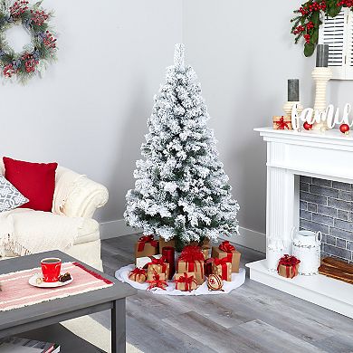 nearly natural 5-ft. Pre-Lit Flocked West Virginia Fir Artificial Christmas Tree