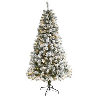 nearly natural 6-ft. Flocked West Virginia Fir Artificial Christmas Tree