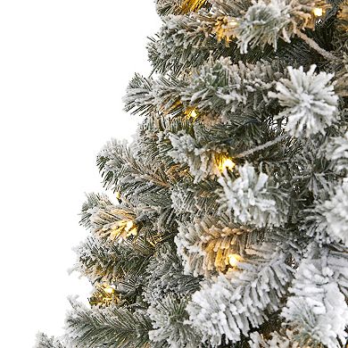 nearly natural 6-ft. Flocked West Virginia Fir Artificial Christmas Tree