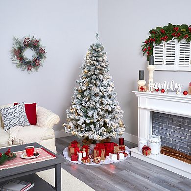 nearly natural 6-ft. Flocked West Virginia Fir Artificial Christmas Tree