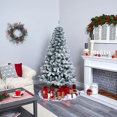 nearly natural 6-ft. Flocked West Virginia Fir Artificial Christmas Tree