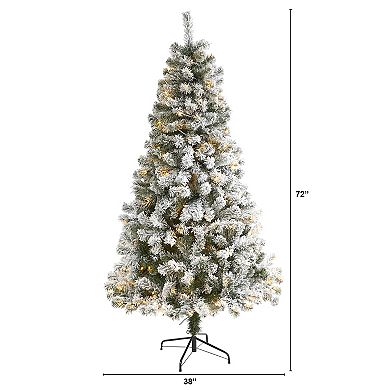 nearly natural 6-ft. Flocked West Virginia Fir Artificial Christmas Tree
